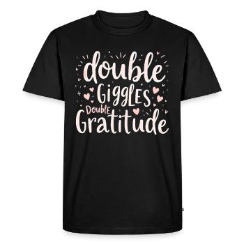 Twin Mom Life Double Trouble Parents Power - Men's Premium Organic T-Shirt - black - Front - Nico (187cm)