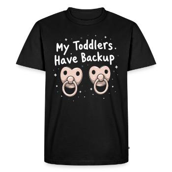 Twin Mom Life Double Trouble Parents Power - Men's Premium Organic T-Shirt - black - Front - Nico (187cm)
