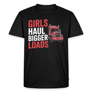 Women In Trucking Female Trucker Pride - Men's Premium Organic T-Shirt - black - Front - Nico (187cm)