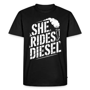 Women In Trucking Female Trucker Pride - Men's Premium Organic T-Shirt - black - Front - Nico (187cm)