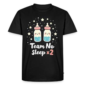 Twin Mom Life Double Trouble Parents Power - Men's Premium Organic T-Shirt - black - Front - Nico (187cm)