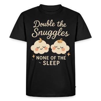 Twin Mom Life Double Trouble Parents Power - Men's Premium Organic T-Shirt - black - Front - Nico (187cm)
