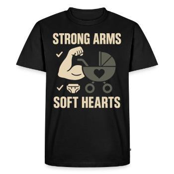 Crèche Papa Paternité Fierté - T-shirt Premium bio Homme - noir - Devant - Nico (187cm)