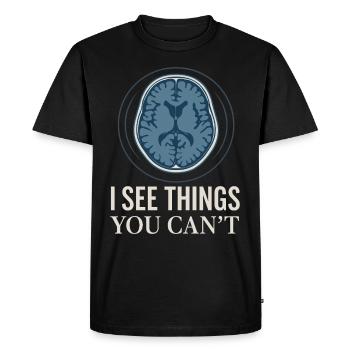 Technologue en IRM Radiologie Résonance magnétique - T-shirt Premium bio Homme - noir - Devant - Nico (187cm)