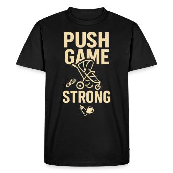 Crèche Papa Paternité Fierté - T-shirt Premium bio Homme - noir - Devant - Nico (187cm)