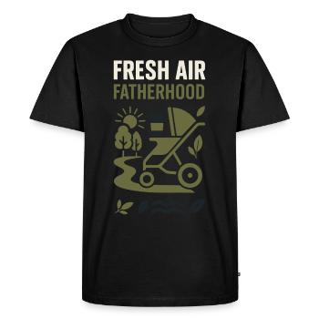 Crèche Papa Paternité Fierté - T-shirt Premium bio Homme - noir - Devant - Nico (187cm)