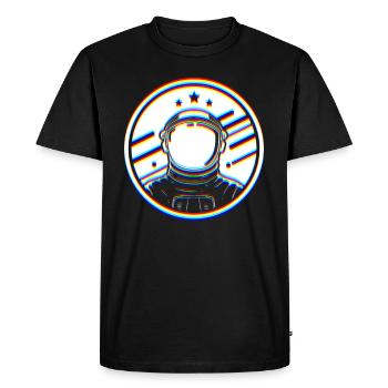 L’art du glitch | Illusion d’optique EDM Rave Vaporwave - T-shirt Premium bio Homme - noir - Devant - Nico (187cm)