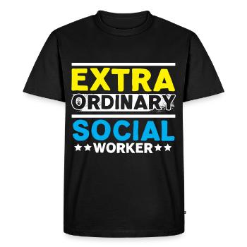 Travailleur social extra-ordinaire Emploi Bien-être social - T-shirt Premium bio Homme - noir - Devant - Nico (187cm)