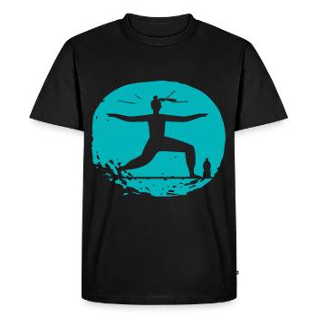 Yoga - Relax - Quality of Life - Men's Premium Organic T-Shirt - black - Front - Nico (187cm)