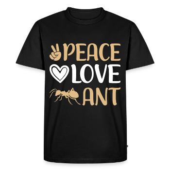 Peace Love Ant - Men's Premium Organic T-Shirt - black - Front - Nico (187cm)
