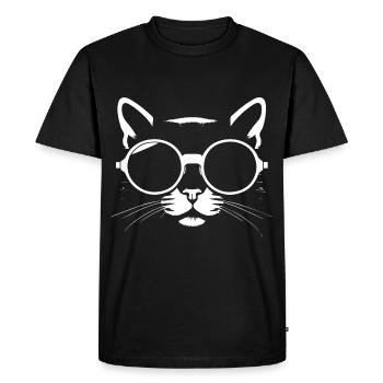 Drôle de chat avec des lunettes de soleil Chaton Sunglas Cats - T-shirt Premium bio Homme - noir - Devant - Nico (187cm)