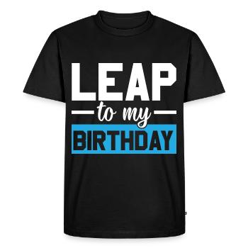 Joyeux anniversaire Année bissextile 29 février Jour bissextile - T-shirt Premium bio Homme - noir - Devant - Nico (187cm)