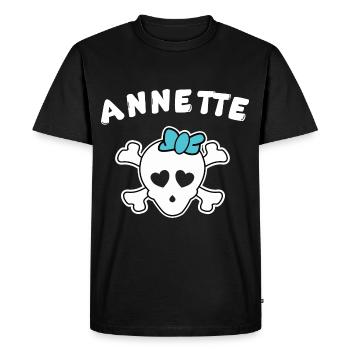 Pirate Annette Design pour les filles et les femmes - T-shirt Premium bio Homme - noir - Devant - Nico (187cm)