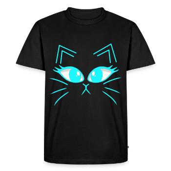 Cat Cats Kitten Cat Face - Men's Premium Organic T-Shirt - black - Front - Nico (187cm)