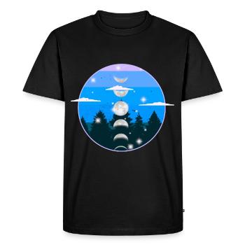 Forest Nature Moon Phase Moon Mystical - Men's Premium Organic T-Shirt - black - Front - Nico (187cm)