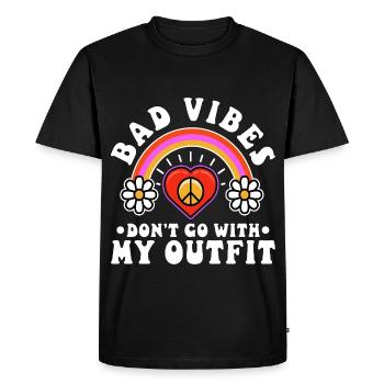 Bad vibes don't go with my outfit - Men's Premium Organic T-Shirt - black - Front - Nico (187cm)