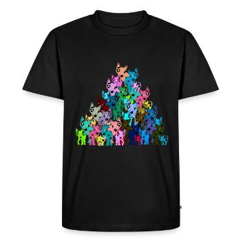 Cats Cats Cats in colorful color patterns Children - Men's Premium Organic T-Shirt - black - Front - Nico (187cm)