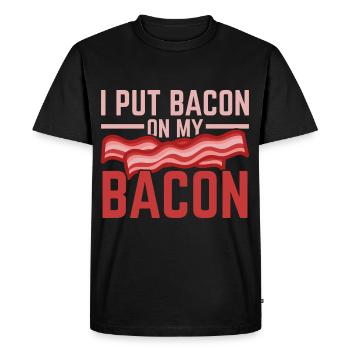 J’ai mis du bacon sur mon amateur de viande de bacon S - T-shirt Premium bio Homme - noir - Devant - Nico (187cm)