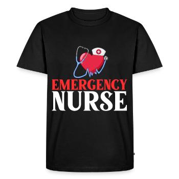 Infirmière d’urgence Premiers soins - T-shirt Premium bio Homme - noir - Devant - Nico (187cm)