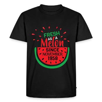 Frais comme un melon depuis novembre 1958 - T-shirt Premium bio Homme - noir - Devant - Nico (187cm)
