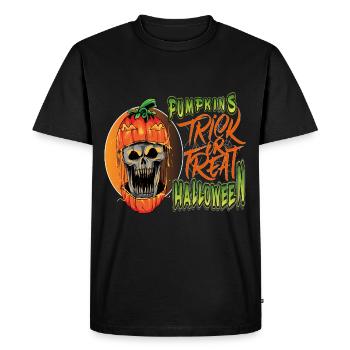 Pumpkins halloween trick or treat - T-shirt Premium bio Homme - noir - Devant - Nico (187cm)