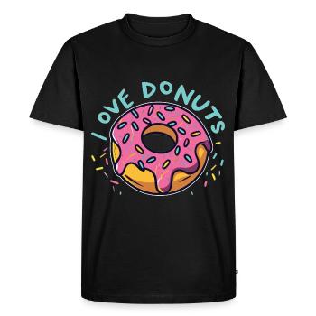 Donut Passion - Love, Life, Donuts! - Men's Premium Organic T-Shirt - black - Front - Nico (187cm)