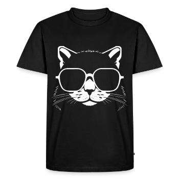 Drôle de chat avec des lunettes de soleil Chaton Sunglas Cats - T-shirt Premium bio Homme - noir - Devant - Nico (187cm)