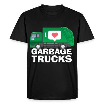 J’adore les camions à ordures - T-shirt Premium bio Homme - noir - Devant - Nico (187cm)