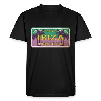 Ibiza Été Sun Beach Sea Palms Vacances - T-shirt Premium bio Homme - noir - Devant - Nico (187cm)