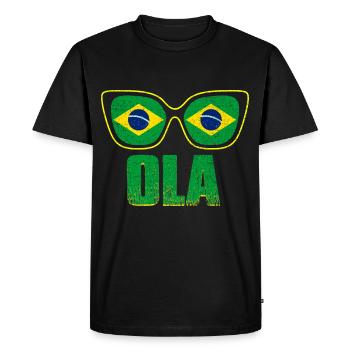 Vacances au Brésil - T-shirt Premium bio Homme - noir - Devant - Nico (187cm)