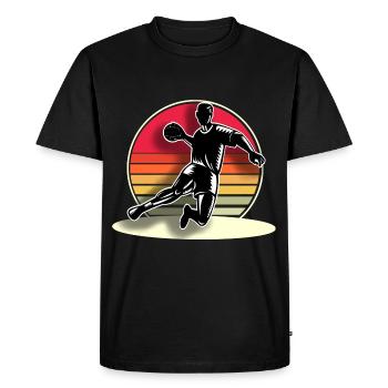 Handballeur Handballeur - T-shirt Premium bio Homme - noir - Devant - Nico (187cm)