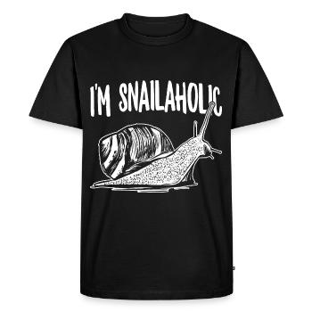 Snail Lover Snailaholic Sluggish Running - Men's Premium Organic T-Shirt - black - Front - Nico (187cm)