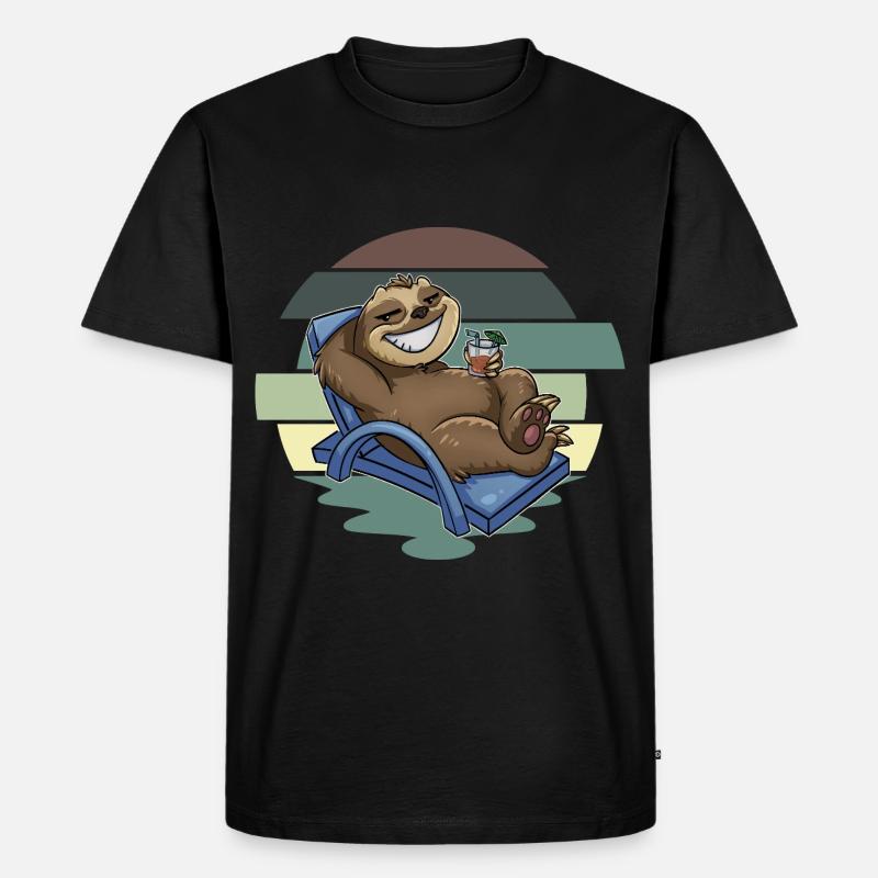Faultier - Männer Premium Bio T-Shirt - Schwarz