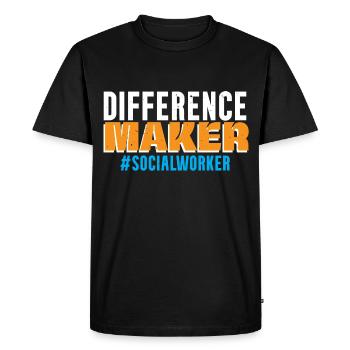 Faiseur de différence Travailleur social Emploi Bien-être social - T-shirt Premium bio Homme - noir - Devant - Nico (187cm)
