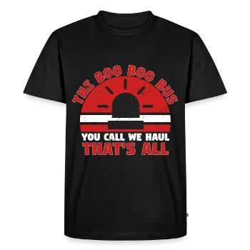 Boo Bus You Call We haul Thats All - Men's Premium Organic T-Shirt - black - Front - Nico (187cm)