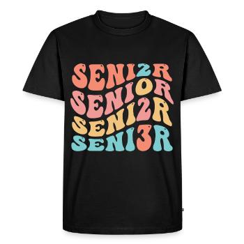 Retraité 2023 Design rétro - T-shirt Premium bio Homme - noir - Devant - Nico (187cm)