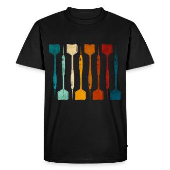 Lecteur de fléchettes rétro Dart - T-shirt Premium bio Homme - noir - Devant - Nico (187cm)