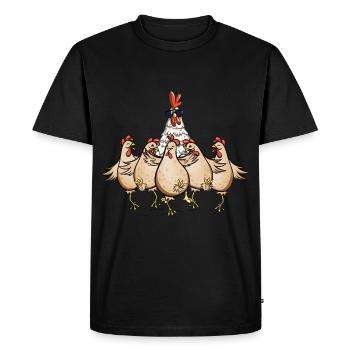 Poulets Coq Chef Funny Chicken Design - T-shirt Premium bio Homme - noir - Devant - Nico (187cm)