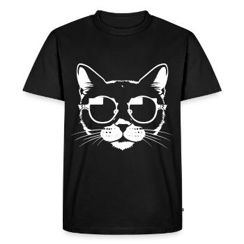 Drôle de chat avec des lunettes de soleil Chaton Sunglas Cats - T-shirt Premium bio Homme - noir - Devant - Nico (187cm)