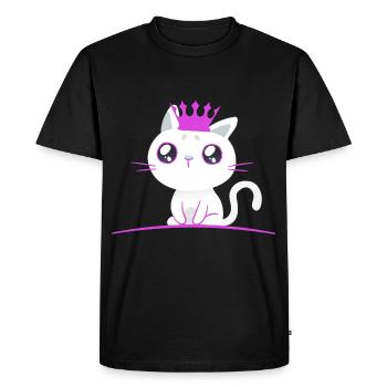 Chaton Princesse Chat Chats Enfants Bébé - T-shirt Premium bio Homme - noir - Devant - Nico (187cm)