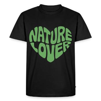 Chemise coeur amoureux de la nature - T-shirt Premium bio Homme - noir - Devant - Nico (187cm)