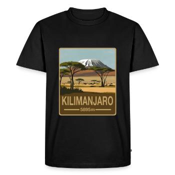 Kilimanjaro - Men's Premium Organic T-Shirt - black - Front - Nico (187cm)