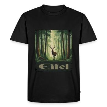 Eifel au cerf - T-shirt Premium bio Homme - noir - Devant - Nico (187cm)