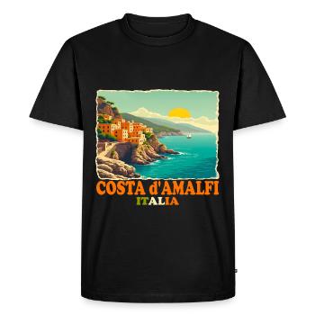 Côte amalfitaine, Italie - T-shirt Premium bio Homme - noir - Devant - Nico (187cm)