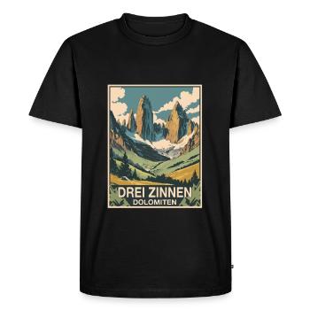 Three Peaks Dolomites - Men's Premium Organic T-Shirt - black - Front - Nico (187cm)