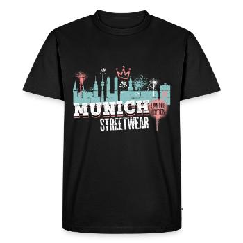 Munich Munich Skyline Ville Allemagne Graffiti - T-shirt Premium bio Homme - noir - Devant - Nico (187cm)
