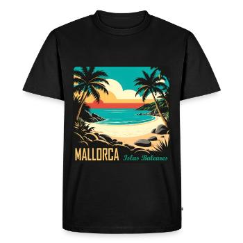 Majorque, Îles Baléares - T-shirt Premium bio Homme - noir - Devant - Nico (187cm)