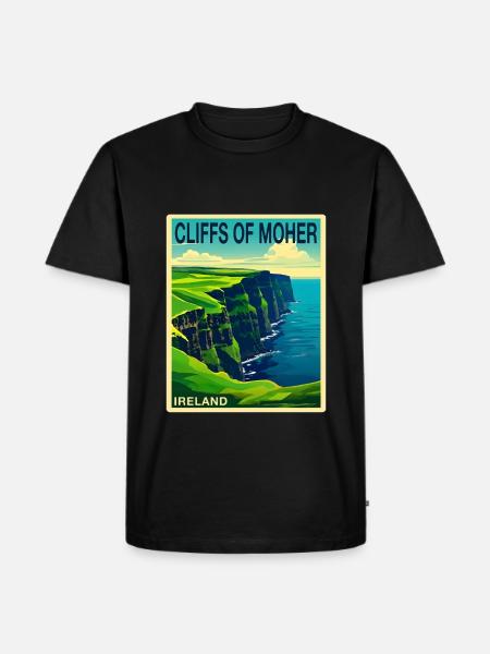 falaises de moher Irlande - T-shirt Premium bio Homme - noir