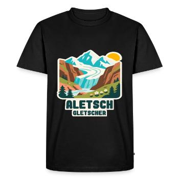 Glacier d’Aletsch - T-shirt Premium bio Homme - noir - Devant - Nico (187cm)