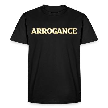 Arrogance dorée - T-shirt Premium bio Homme - noir - Devant - Nico (187cm)